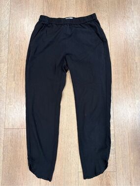 Marine Layer Black Pull On Tapered Pants Cropped Stretch Travel XS